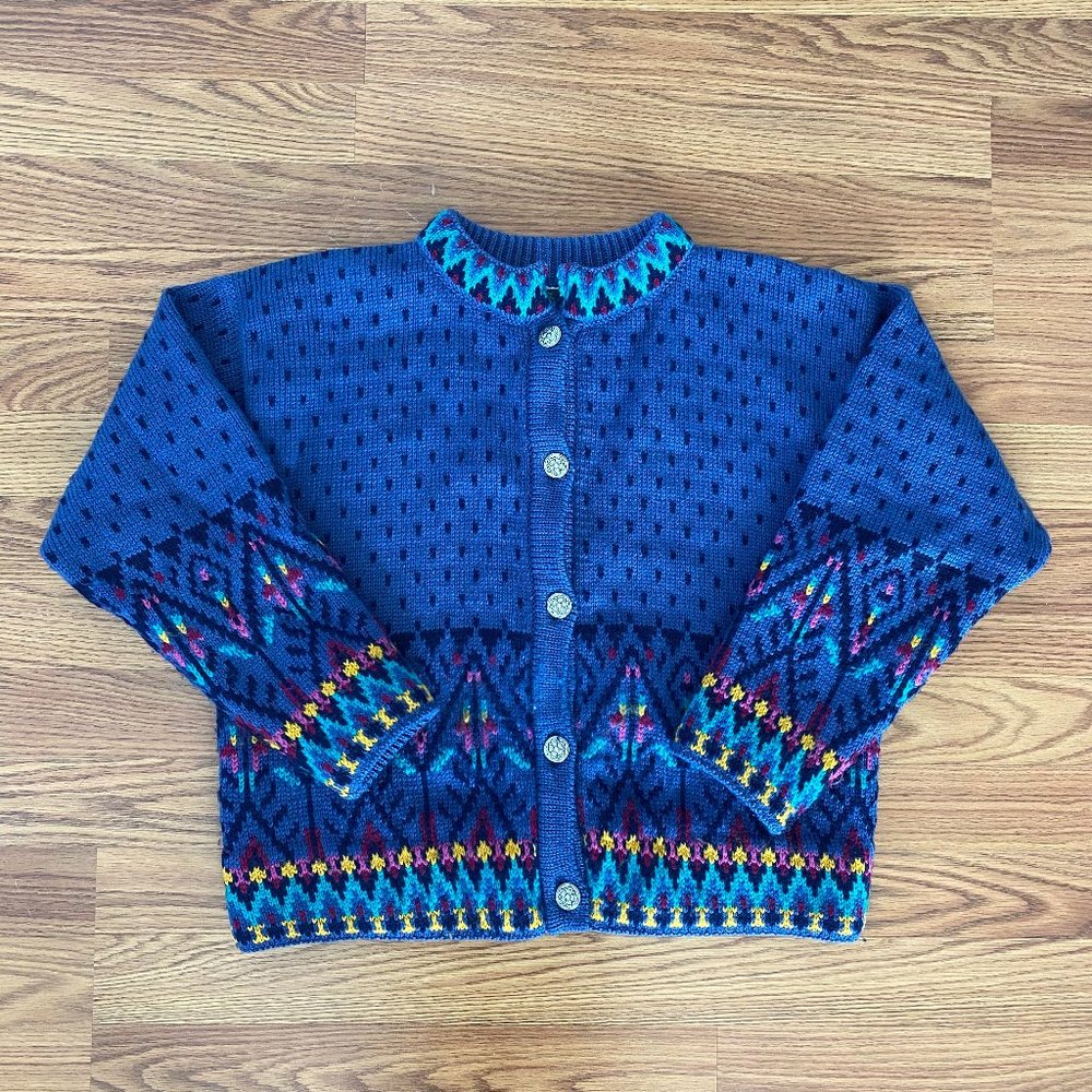 Dale of Norway Blue Cardigan - Norwegian Wool